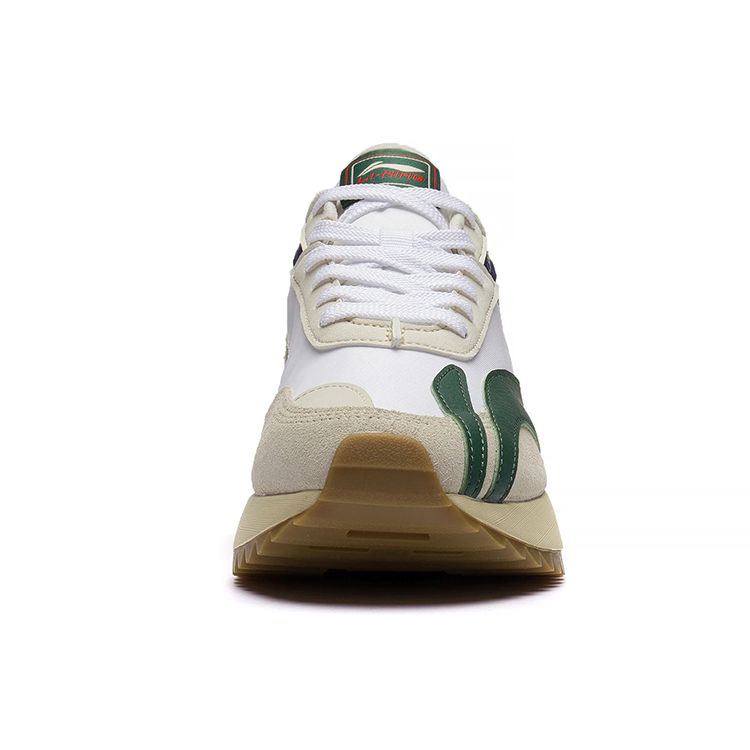 Li Ning Cargo Shock Absorption Low Top Sports Casual Shoes Women Sneakers White Green AGCS262-1