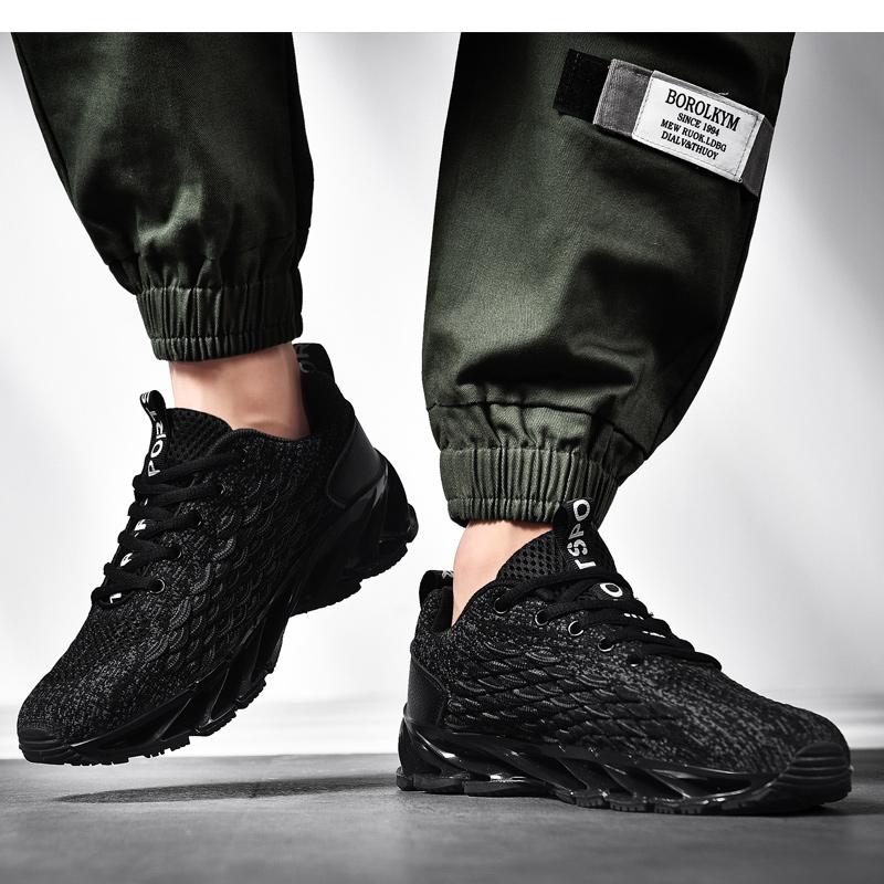 Men Women Fashion Blade Shoes Knitted Mesh Sneakers Light Breathable Casual Sneakers for Running Outdoor Sports Shoes