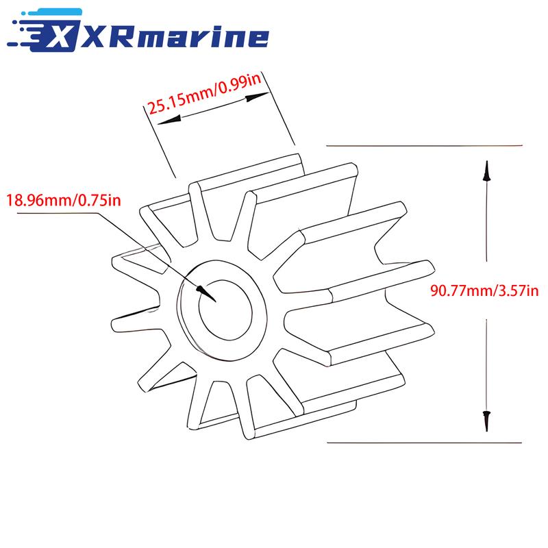 437080 Water Pump Impeller 396725 for OMC Johnson Evinrude 60 65 70 75 HP Outborard 0396725 0777820 0389557 0432954 0437080