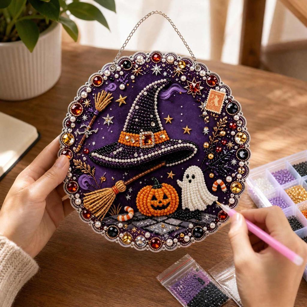 Halloween Acrylmalerei Hängende Ornamente Set - Schilderkit für Heimparty Dekoration