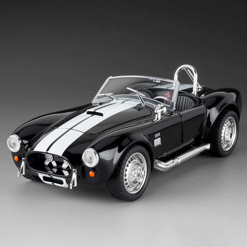 1/22 Ford Shelby Cobra 427 S/C Alloy Car Model Sound and Light Pull Back Children's Toy Collectibles Birthday Gift