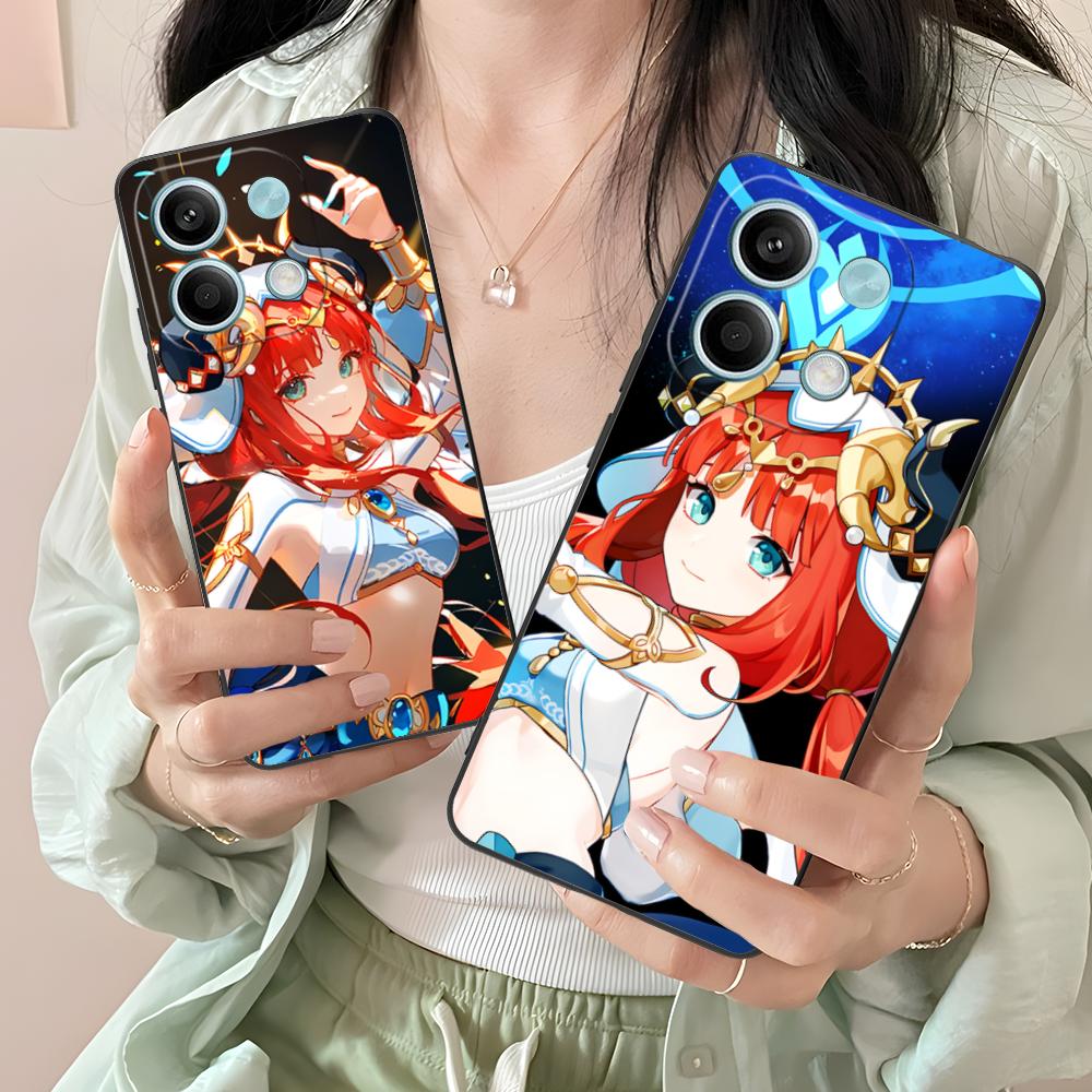 Game GI Nilou Matte TPU Mobile Phone Case for Xiaomi Redmi 15 14 13 12 A5 3 2 1 C Plus 4G 5G Colorful Printing Cover