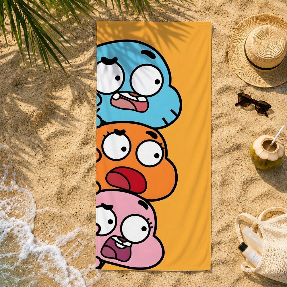 Lustiges T-The Amazing World Of Gumballs Handtuch Ultra-Feine Faser Schnelltrocknend Saugfähiges Handtuch, Strand Schwimmen Urlaub Strandtuch