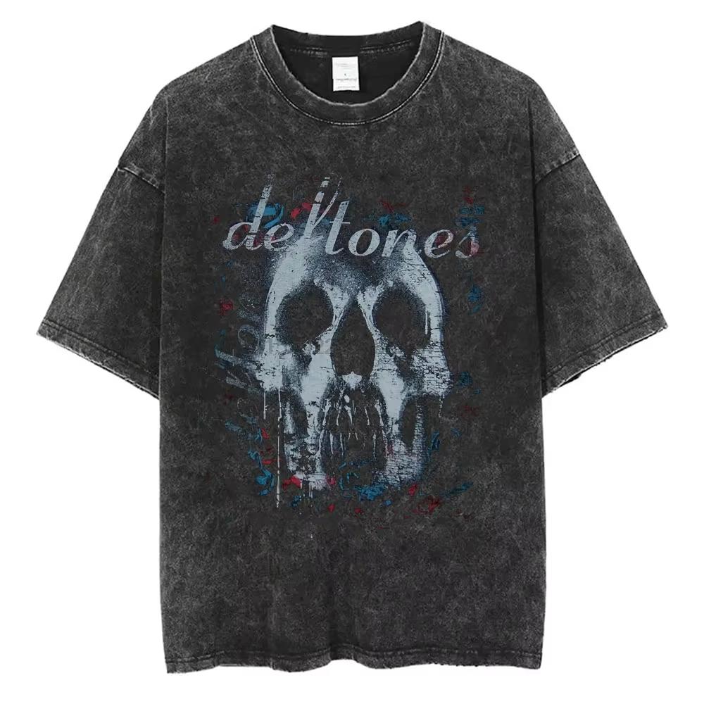 T-shirt Originale Vintage Alternativa Heavy Metal Rock Band Deftones Musica Privata Grafica Serpente Uomo Donna Cotone T-shirt Oversize