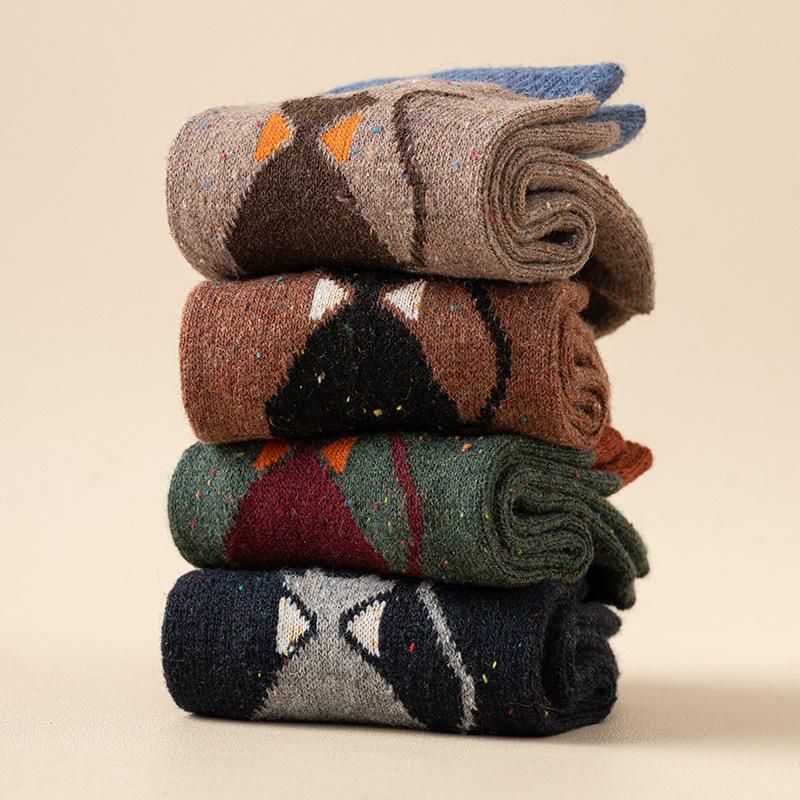 5 Pairs of Ladies Autumn and Winter New Retro Thickened Cartoon All Match In Tube Socks