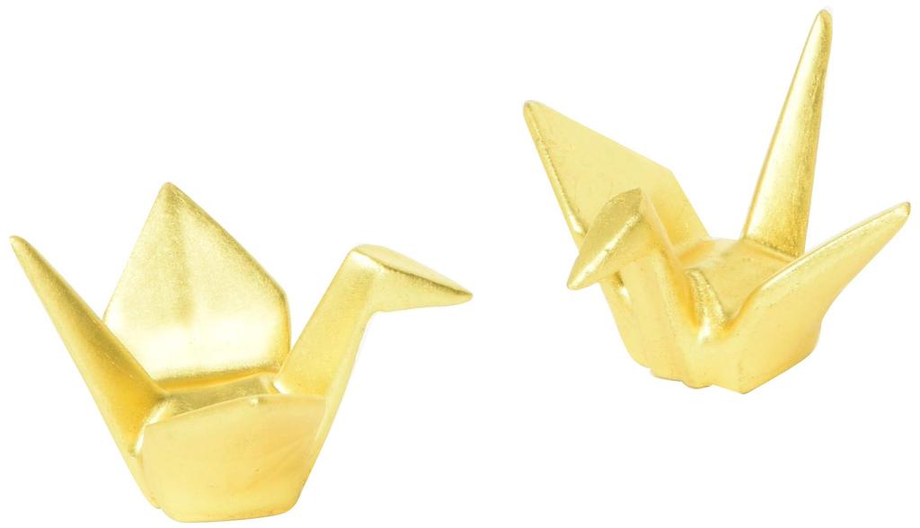 [Hakuichi Kanazawa Gold Leaf] Auspicious Gold Crane Chopstick Rest (2 Pieces)