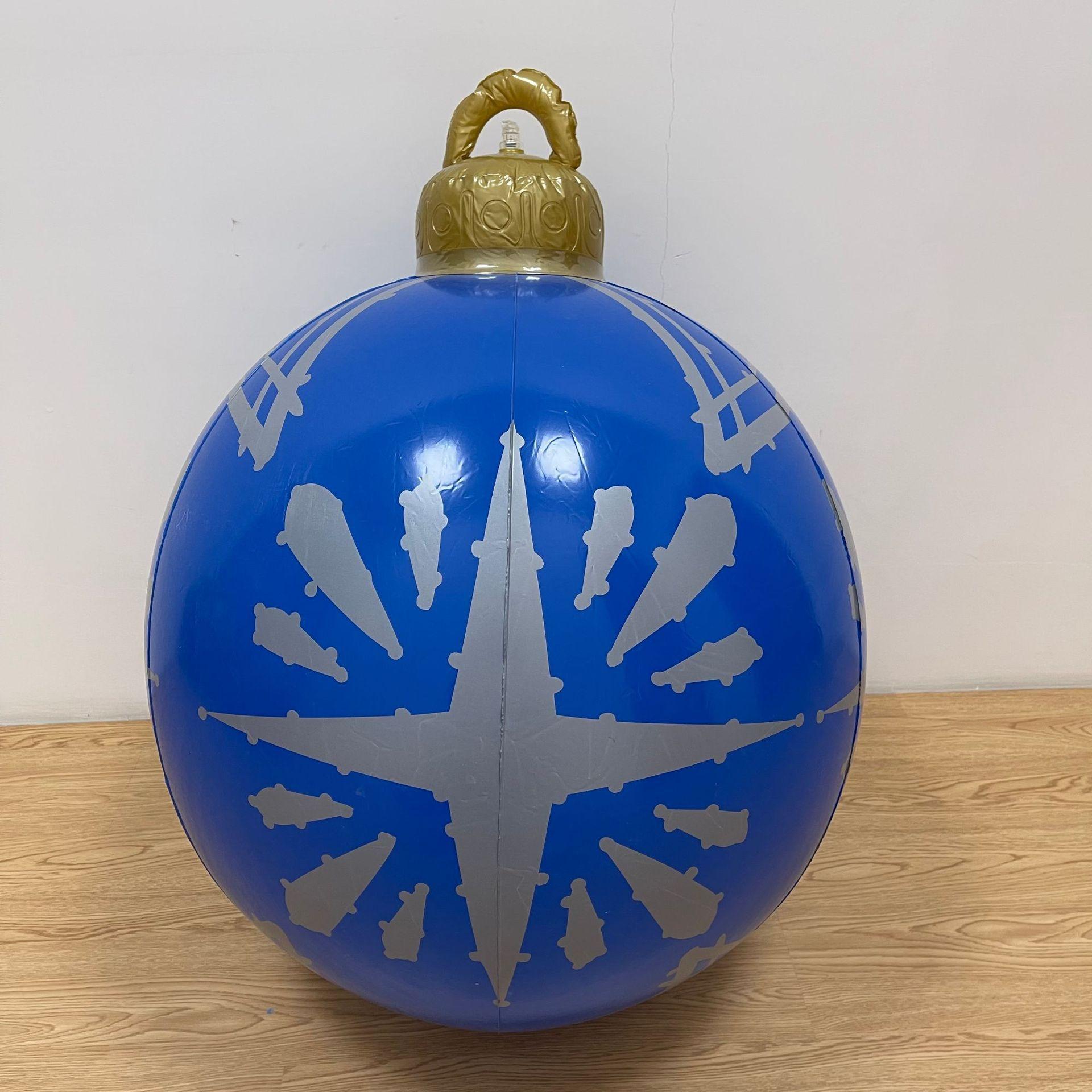 

60CM Christmas Inflatable Decorated Balls Christmas Outdoor Christmas Tree Decorations Inflatable Baubles Toy with Light 60cm