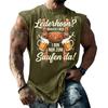 Camiseta sin mangas para hombre, ajuste holgado, informal, streetwear, camiseta para músculos, festival de cerveza, estampado gráfico, chaleco deportivo de verano para exteriores