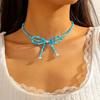 Butterfly Bow Necklace Bowknot Pendant Collarbone Chain Adjustable Length Neckchain Collarbone Chain for Women Girls