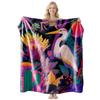 Soft Fleece Blanket With Starry Sky Print Camping Sofa Napping Air Conditioning Use Customizable Design