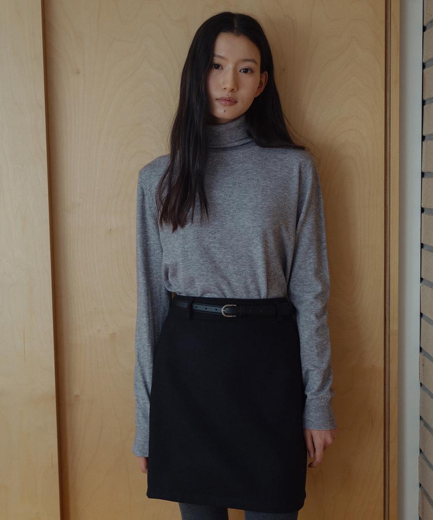 LAMINEZ Easy Turtleneck Knit - Gray