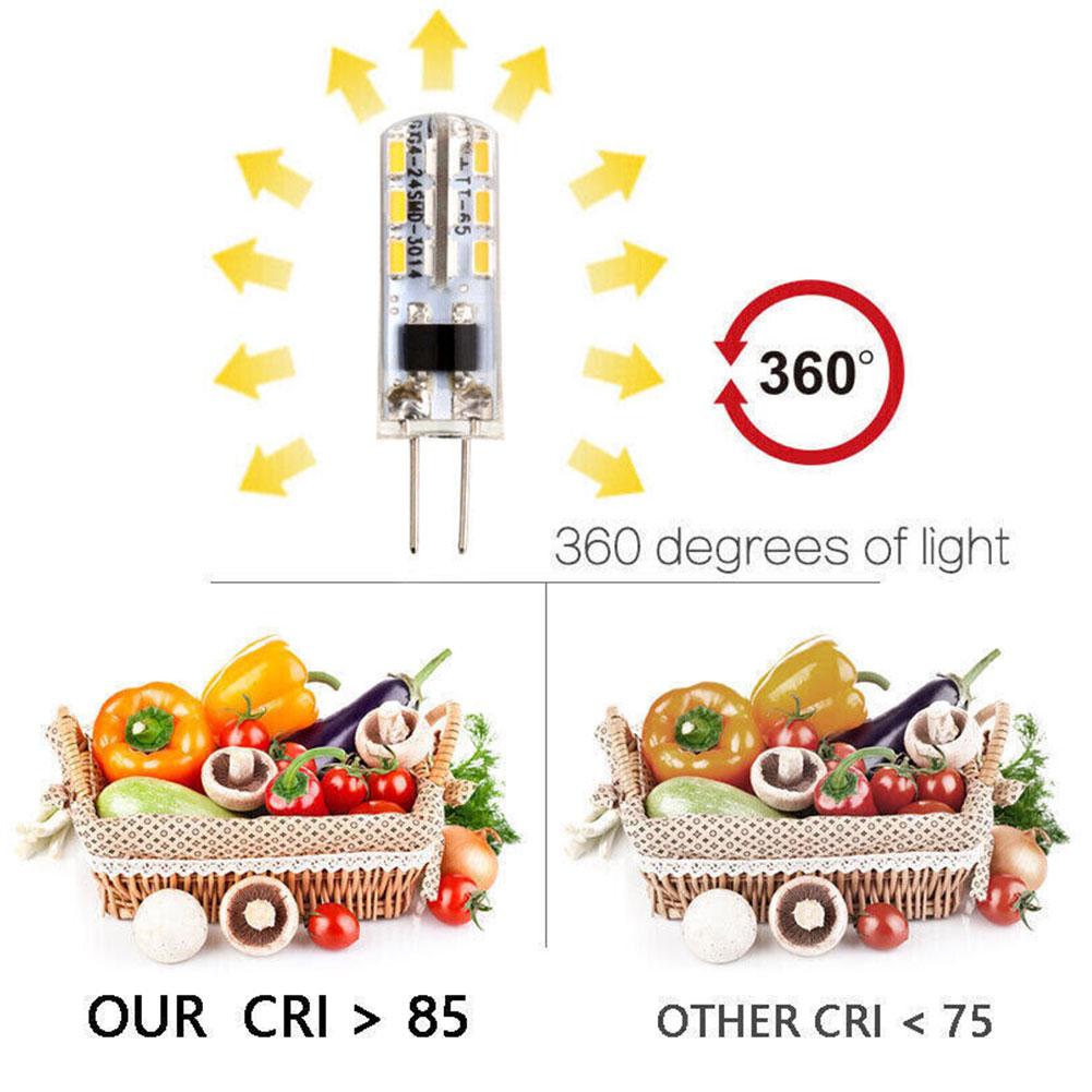 10pcs G4 Led Bulb 1.5/3W 24led 12V AC220V 3014SMD Saving Mini Silicone Warm Lamp 360LM Halogen For Home Chandelier Light