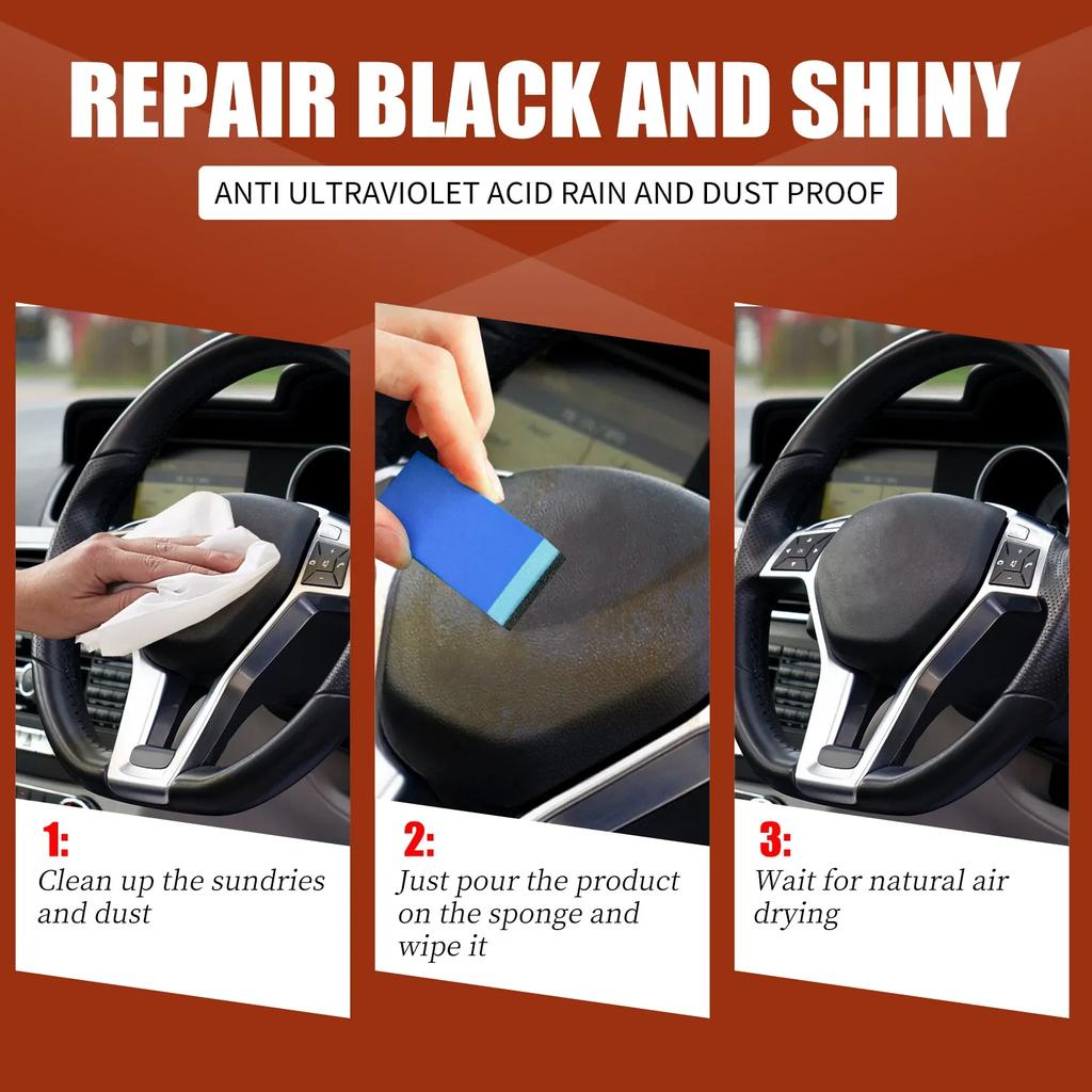 30ml Car Plating Refurbishing Agent Plastic Liquid Crystal Plating Liquid Car Interior Dashboard Plastic Refurbishment Paste