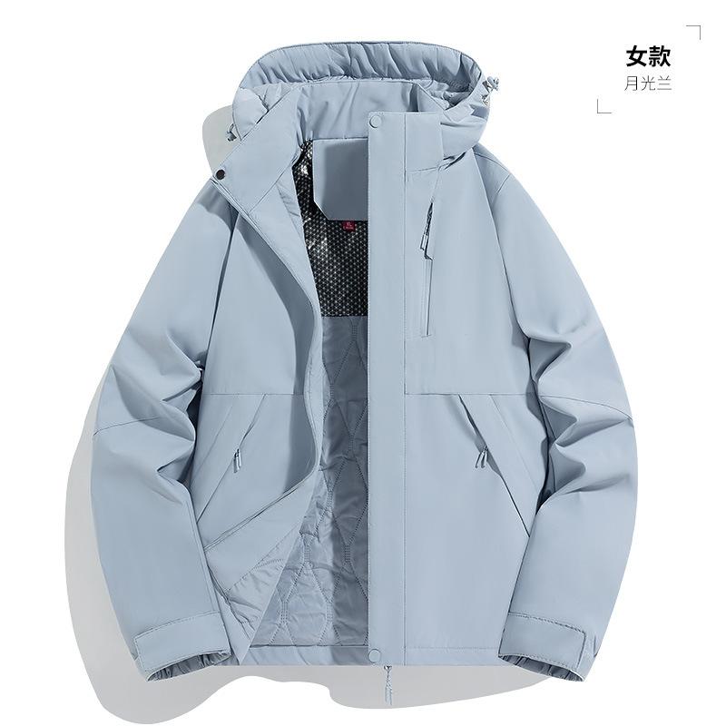 

New cotton-padded men s graphene outdoor windproof and waterproof mountaineering suit thermal jacket men s couple black gold cotton-padded clothes 6XL