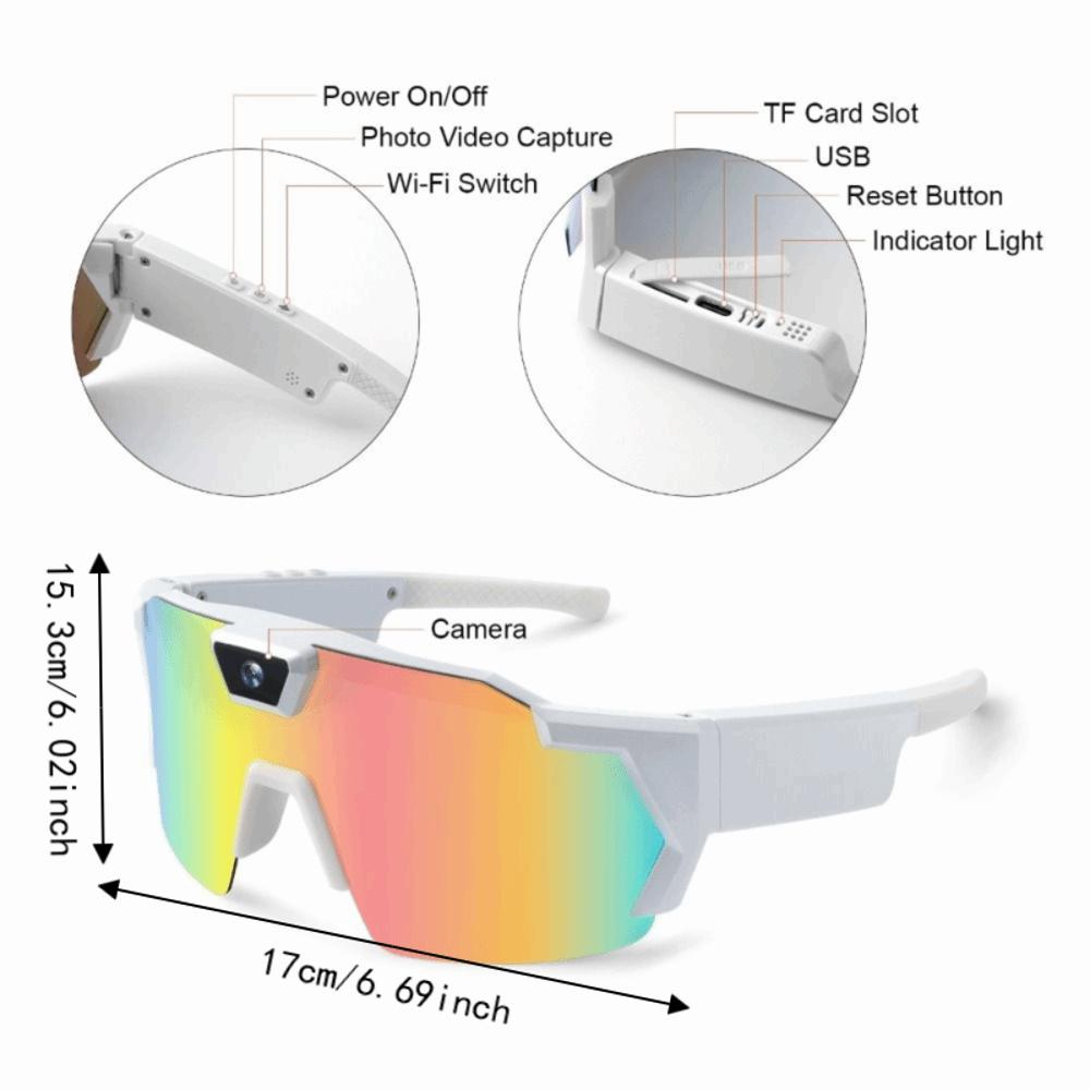 4K HD Action Camera Sunglasses HD 1080P POV Video Recording Glasses Smart Glasses Motorcycle