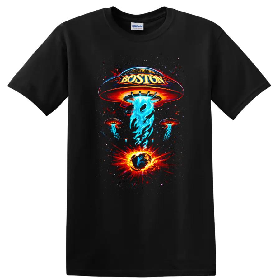 Boston UFO Vintage Classic Rock T Shirt Creative Album Art Tee