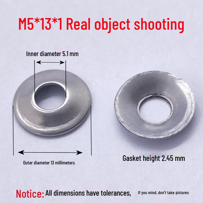 304 Stainless Steel Washer Set: Bowl Mat Gasket, Straw Hat Washer, Horn Foot Cup, Floor Sleeve, Recessed Screw Decoration
