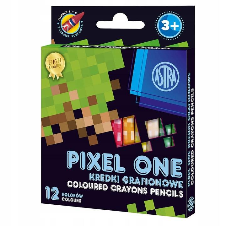 Astra Kredki Świecowe 12 Kolorów Pixel One