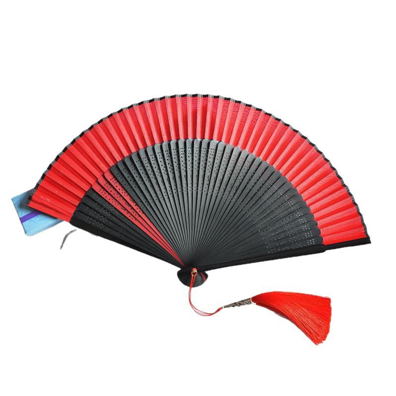 Red Dancing Fan: Classical Chinese Style Folding Fan, Easy-Open Hanfu Accessory