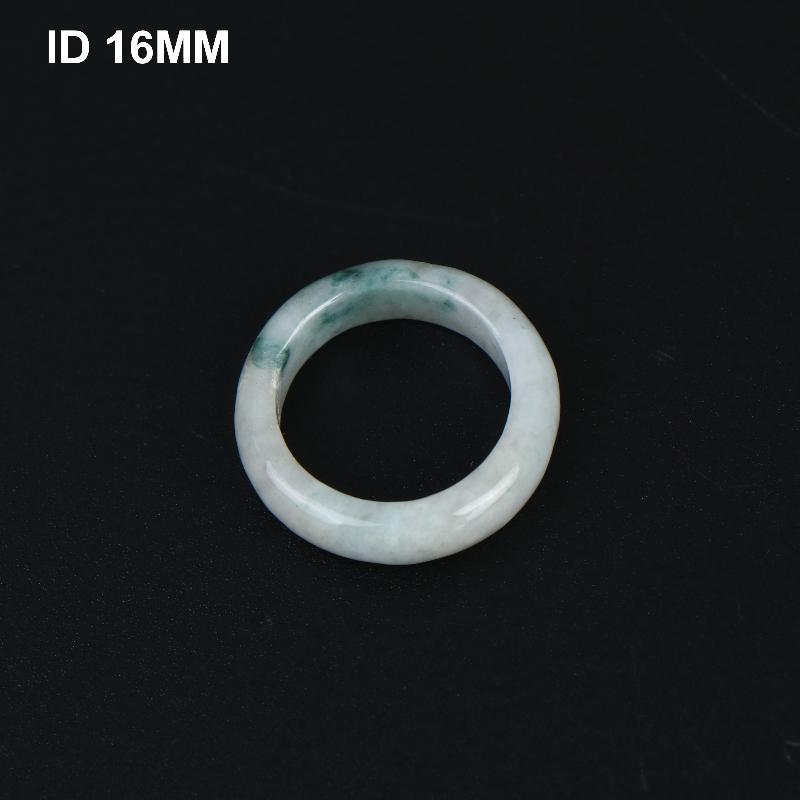 1 Pcs A Grade Jadeite Ring For Men And Women White Ice Type Finger Ring Simple Style Unisex Ring