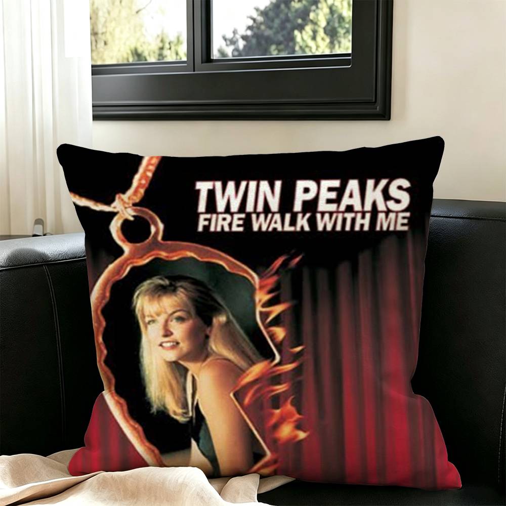 Twin Peaks F-Fire Walk Me Pillow Case Square Double-Sided Sofa Cushion Cover Bedroom Bedside Pillow