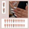 24PCs Line Nail Piece Long Nail Piece With Jelly Gel Removable Wear Nail Summer Manicure