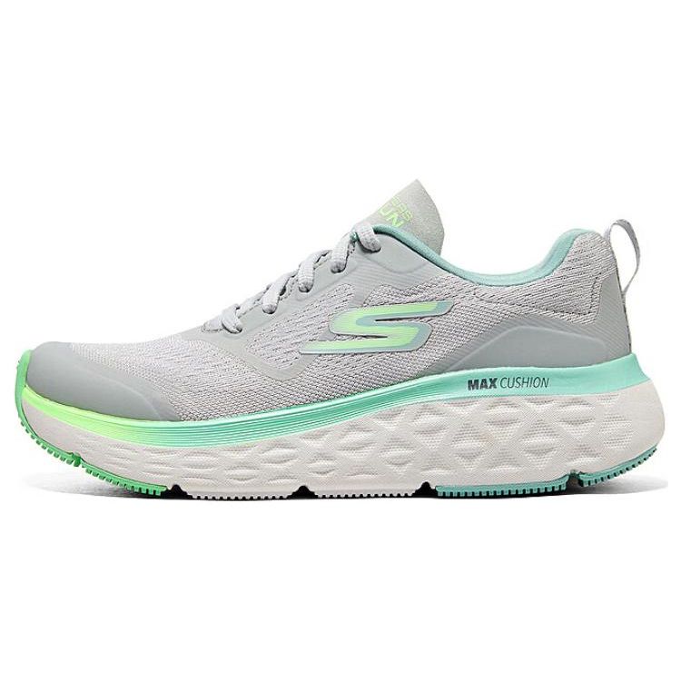 Skechers Max Cushioning Серия Delta Удобные Сетчатые Низкие Кроссовки для Бега Женские Кроссовки Серо-Зеленые 129126-GYMN 35
