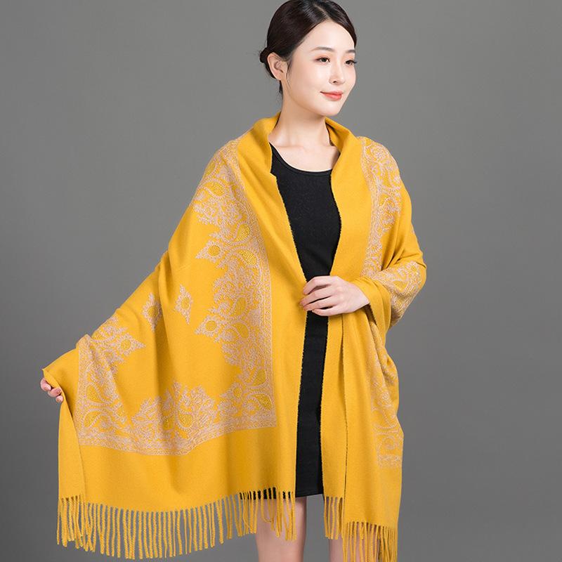 Winter New Arrival Shawl Women Cashmere Scarves Embroider Flower Tassel Shawl Long Soft Warm Wraps Thick Blanket Scarf Bufanda