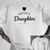 European Size Men's Drop-shoulder T-shirt, "Favorite Daughter" Double-sided Print Loose-fit Tee, New Trendy Style Men's Clothing