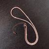 Women All Stone Tennis Chain Necklace Full Sparkling Round Cut Stones Elegant Statement Jewelry