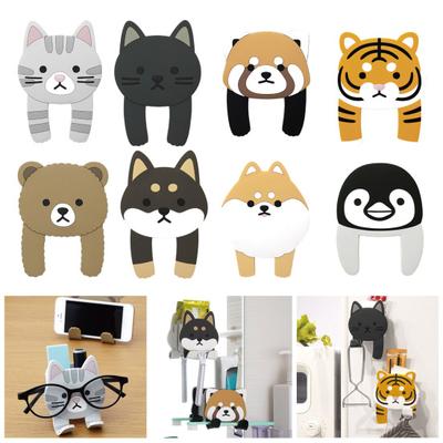 Cartoon Animal Wall Hooks With Multifunctional Storage Box Strong Adhesive Cute Design Flexible Suction Hook