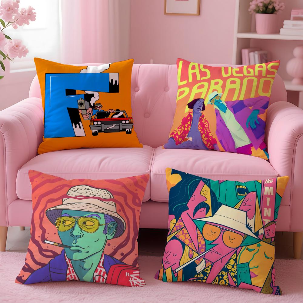 Hot FFear and Loathing in Las Vegasable Cushion Cover Comfortable Durable Pillow Cover MultiScene for Home Office Car Sofa