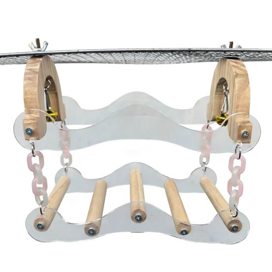 5 Wooden Perch Poles Multifunctional Ring Acrylic 20 Cm 1 Pc