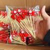 12CM Christmas Halloween Disposable Bamboo Fruit Sticks Snowflake Christmas Tree  Santa Claus Fruit Sticks  Christmas Decorations