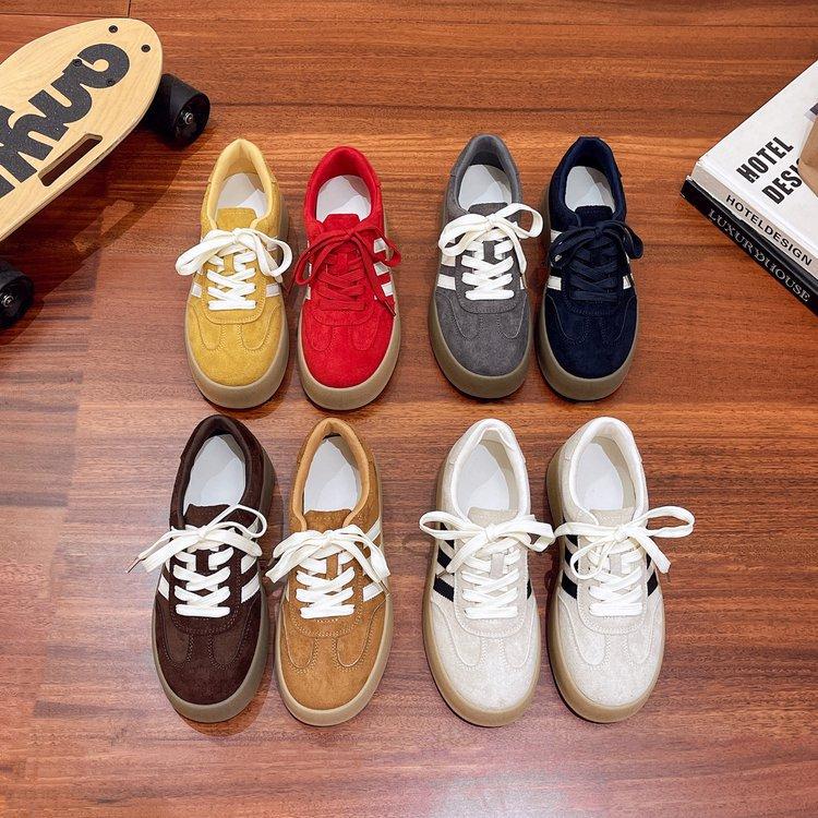 Leather popular breathable mesh yellow German training shoes women's 2025 new spring and summer versatile candy color board shoes Forrest Gump shoes