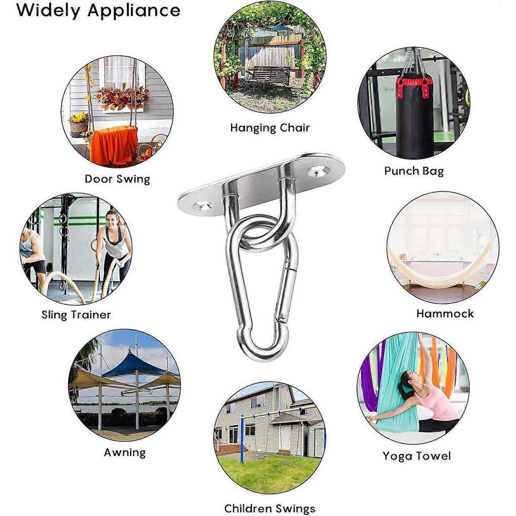 Dww Ceiling Hook, 450KG Capacity Heavy Duty Ceiling Wall Mount Hook 304 Stainless Steel, Hanging Kit for Hammock, Hanging Chair, Boxing Bag, Yoga
