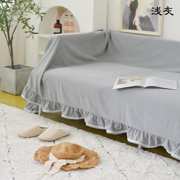 

Чехол из бархатной ткани с оборками, однотонный, светлое роскошное полотенце для дивана, полное покрытие, чехлы для дивана в гостиной, зима, осень 180x180CM (1 seater) светло-серый