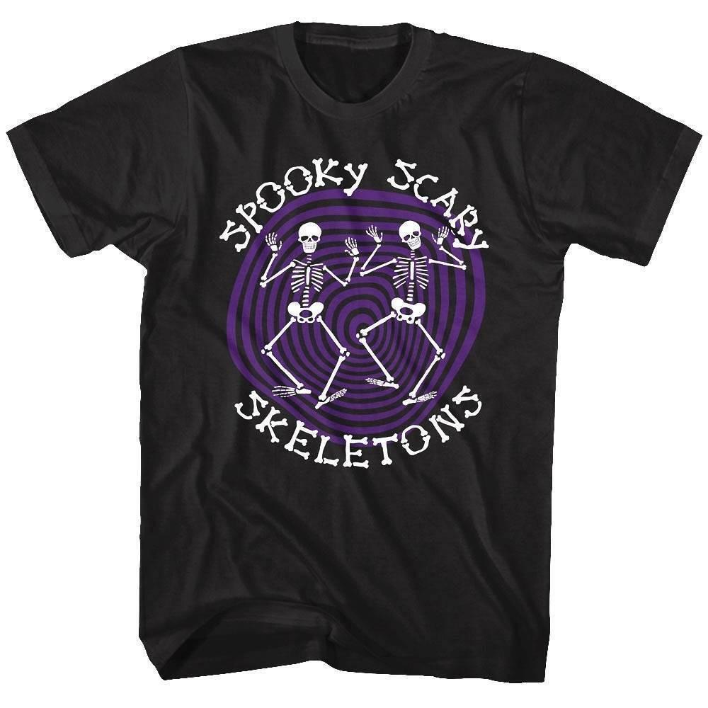 Spooky Scary Skeletons Purple Vortex Men T Shirt XXXL