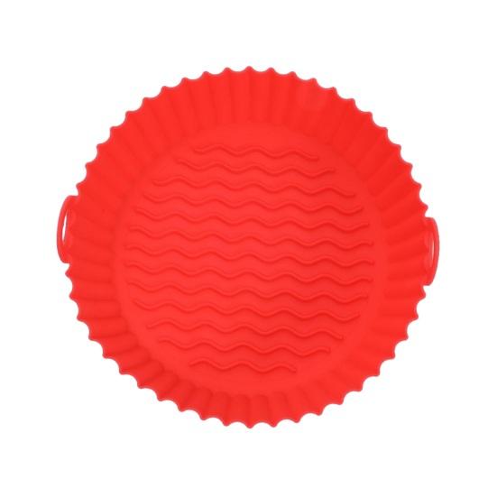 Silicone Air Fryer Liner with Handles Round Foldable Mats for Baking Frying Steaming Food-Grade Non-Stick