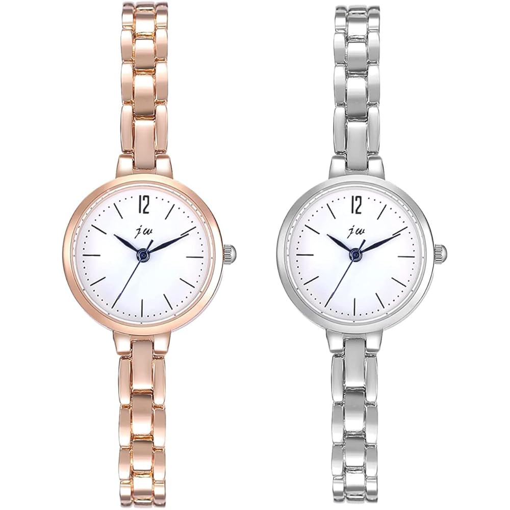Women s Analog Watch Bracelet Set Rose Gold Silver Alloy Band Simple Stylish