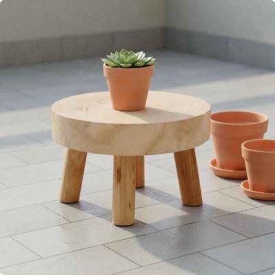 Wooden Plant Stand Solid Wood Flower Pot Stable Legs for Courtyard