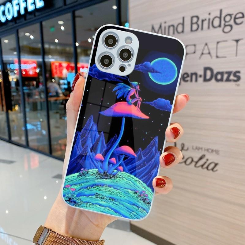 Coole seltsame Kunst-Telefonhülle für iPhone 14 13 12 11 Pro Max X XR XS 8 7 Plus Flüssigglas-Farbtelefonabdeckung