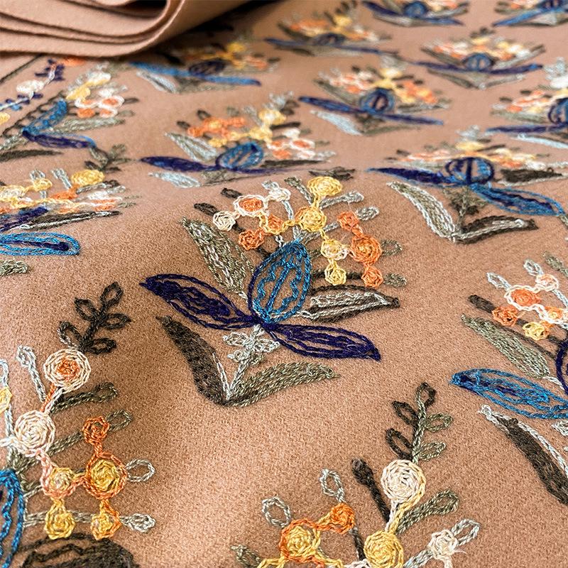 Winter Warm Cashmere Scarf for Women Floral Embroidery Pashmina Blanket Thick Shawl Wrap Neckerchief Elegant Poncho Bufanda