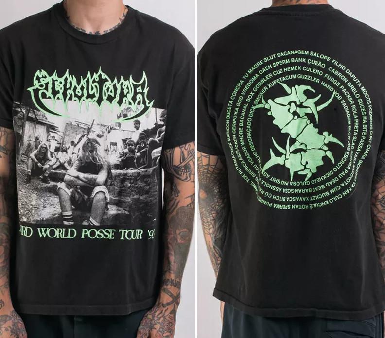 1993 Sepultura Футболка с принтом Third World Posse Tour размер S-5XL L
