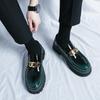 Leather Shoes for Men Feel Heightened In the UK, Platform Sole Trend Glossy One-pedal Casual Loafers