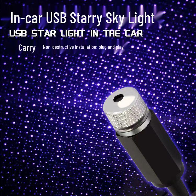 Car Interior Purple Starry Sky Roof Projector Light