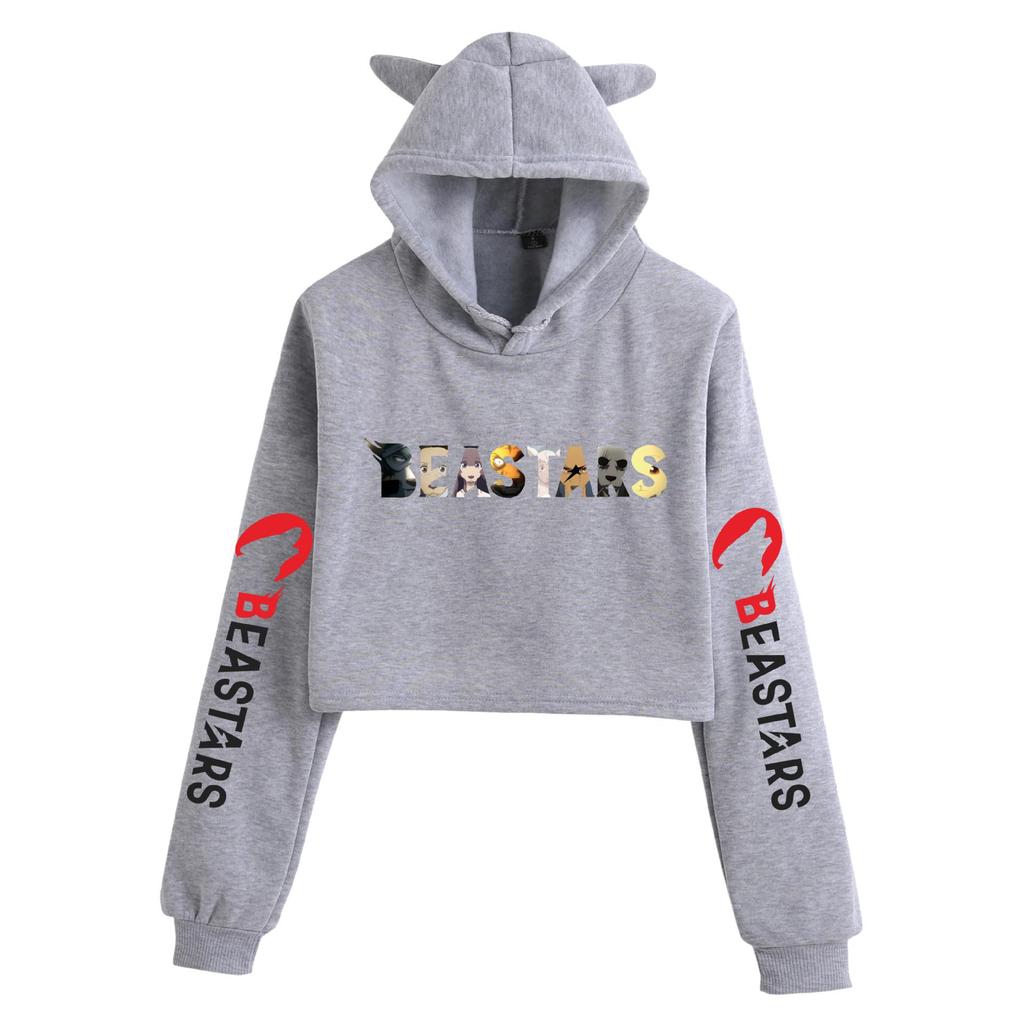 BEASTARS Animal Rhapsody Cat Ear Cropped Hoodie - Loose Street Style