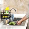 Self-draining No-drill Aluminum Sink Rack Kitchen Storage Sponge Dishcloth Towel Holder Filter Basket Sink Organizer Accessory