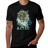 Aztec Skull with Feathered Headdress Bold Tribal Graphic Tee TShirt Graphic Shirts Funny Tshirts T Shirt for Unisex