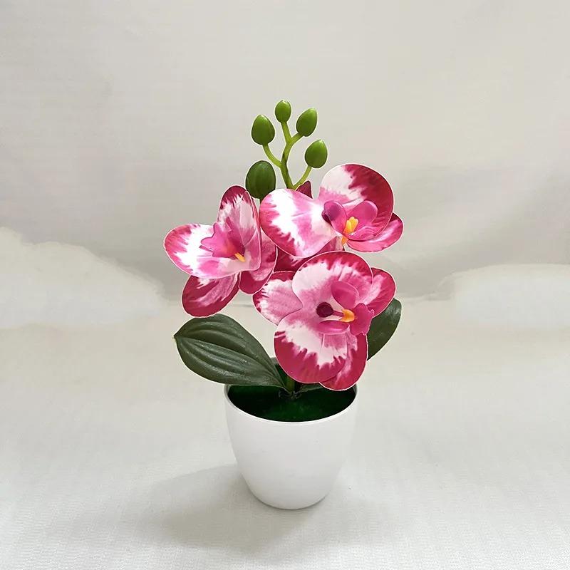 Artificial Phalaenopsis Bonsai Simulation Plants Pot Plants for Garden Table Home Bedroom Decoration Outdoor Fake Plant Ornament